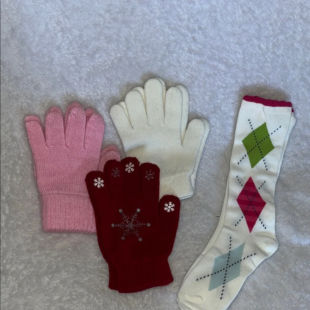 Gymboree Kids Mittens and Socks Set - Red, Pink, White
